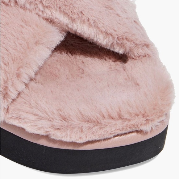 STUART WEITZMAN Roza Lift Chill Faux Fur Platform Slides - Women’s Size 8 - New - Picture 10 of 10
